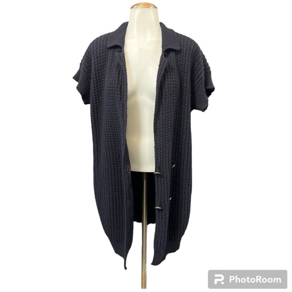 Stella McCartney Women's Square Knit Cashmere Longline Cardigan Sweater 8 - Picture 3 of 16